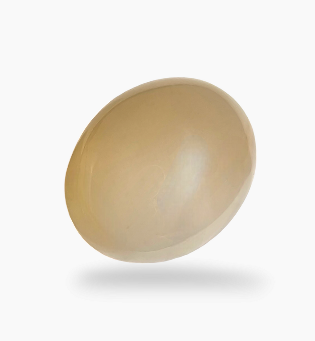Natural Peach Moonstone Gemstone 8.86 Carats Oval Cabochon Shape 3x12.8mm