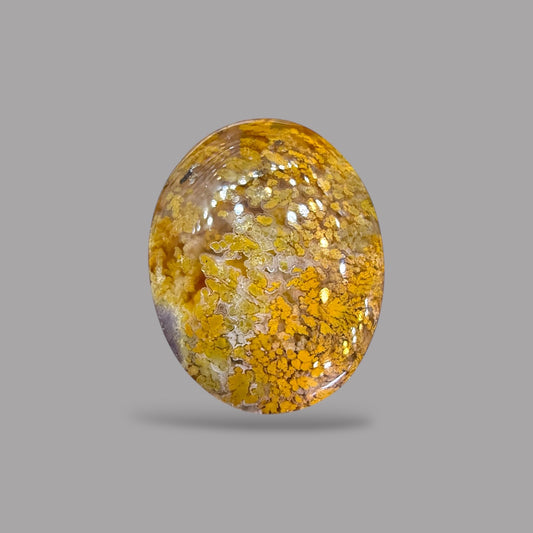 Moss Agate Oval Cabochon 17.45 Carats 19.5 x 15.3 x 8.3 mm