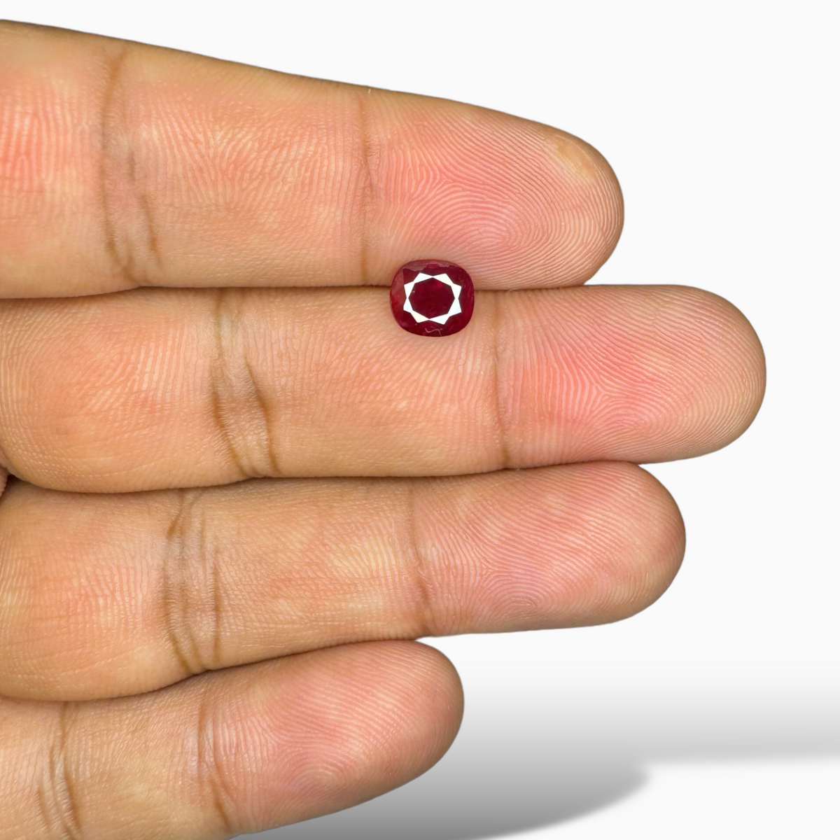 Mozambique Red Ruby 1.73 Carats in Cushion Cut for Sale