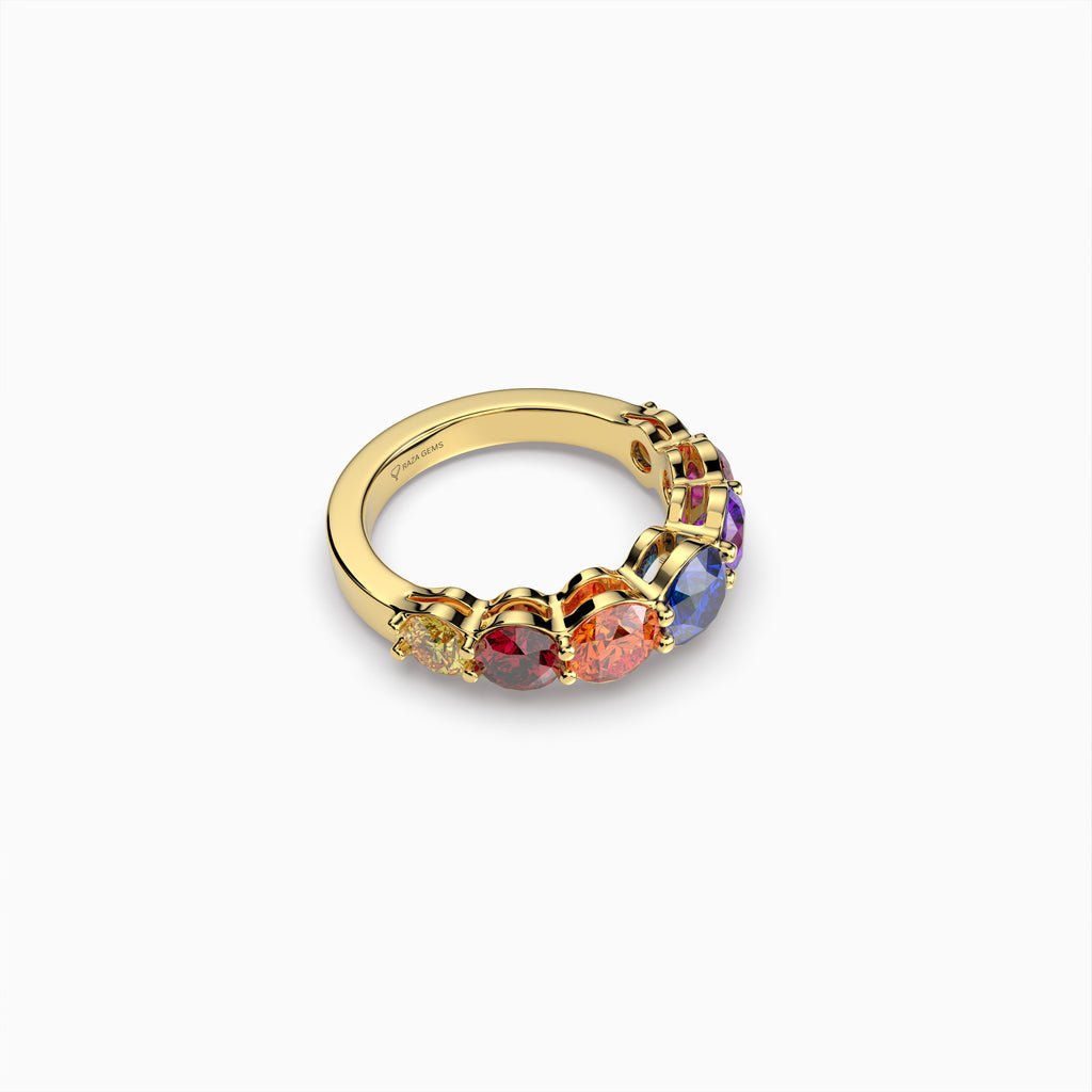 Maeve Natural Spinel Ring with 7 Multi-Color Stones