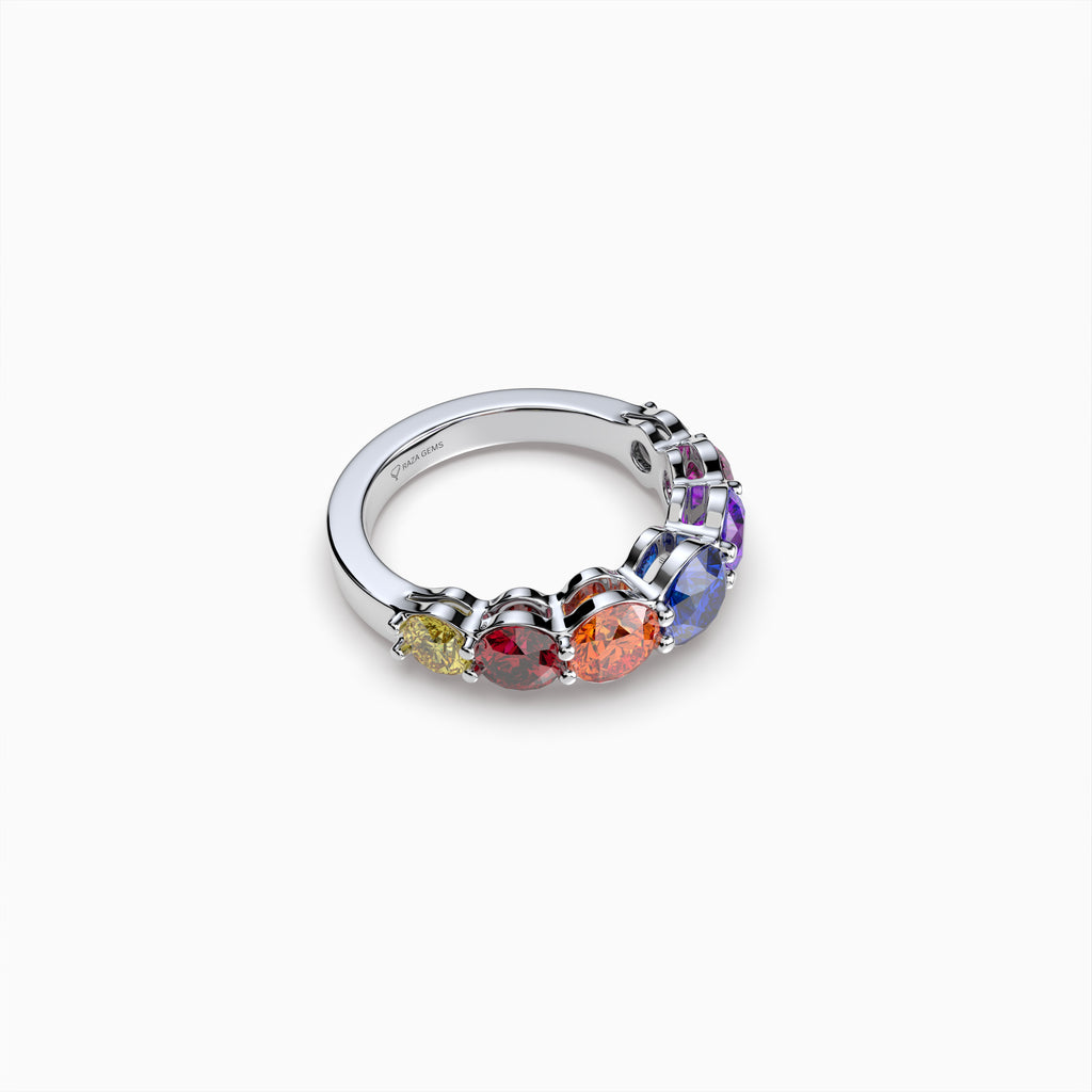 Maeve Natural Spinel Ring with 7 Multi-Color Stones