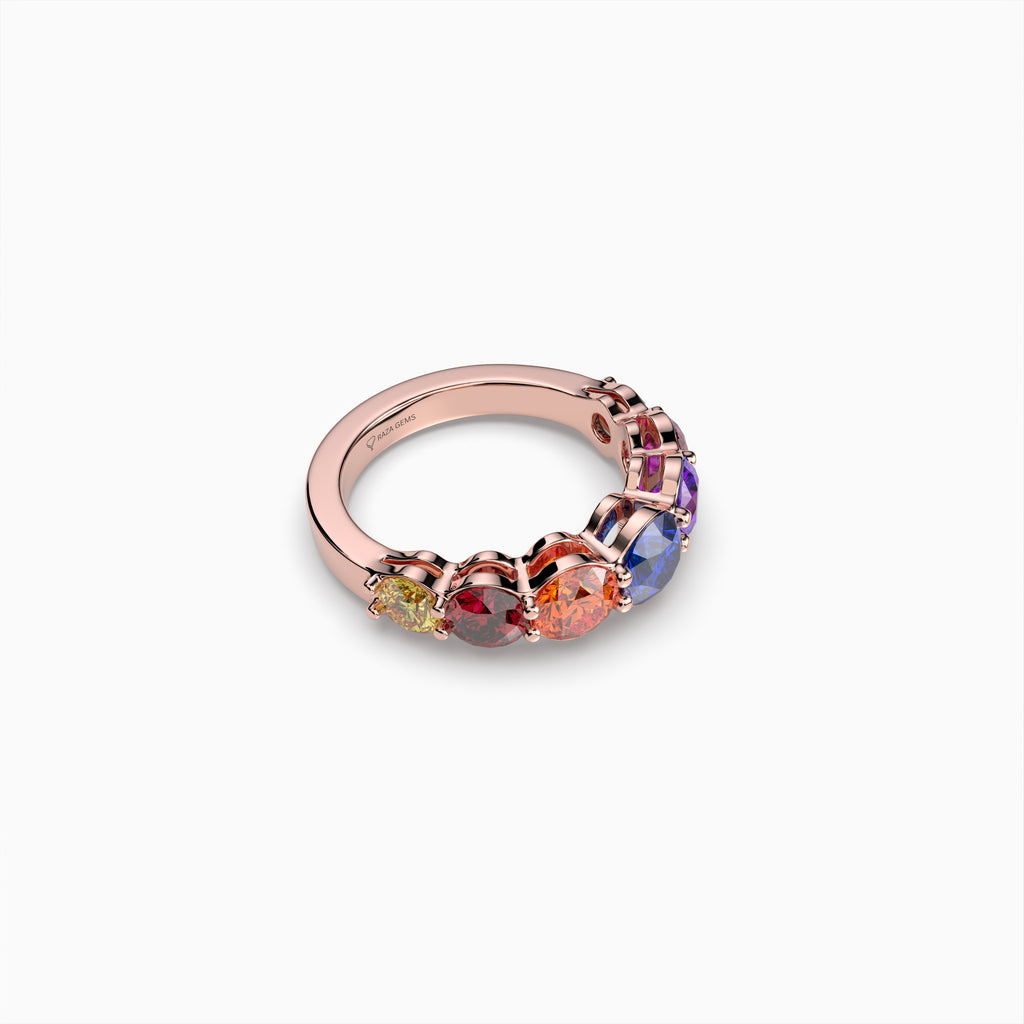 Maeve Natural Spinel Ring with 7 Multi-Color Stones