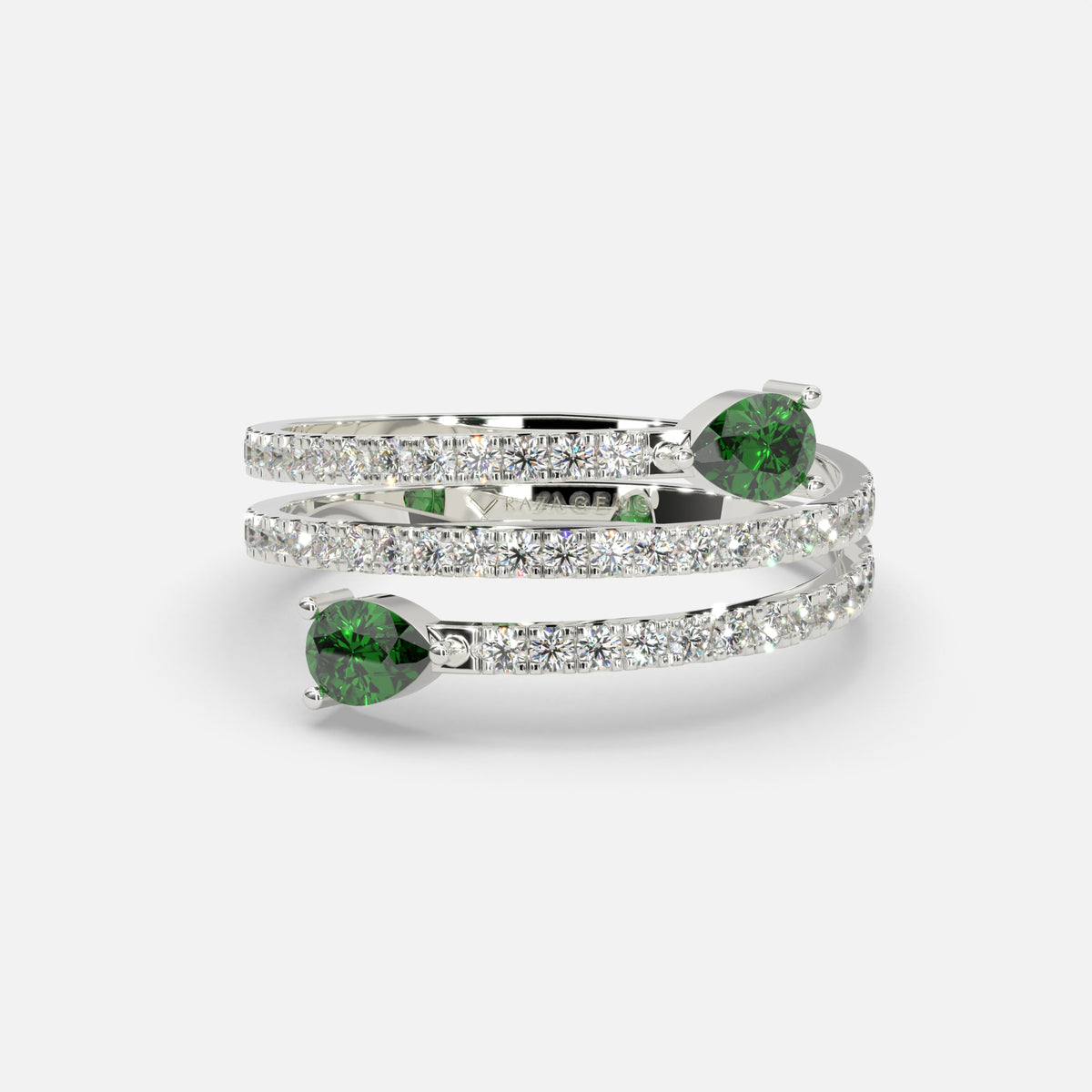 Najma Emerald Ring Silver