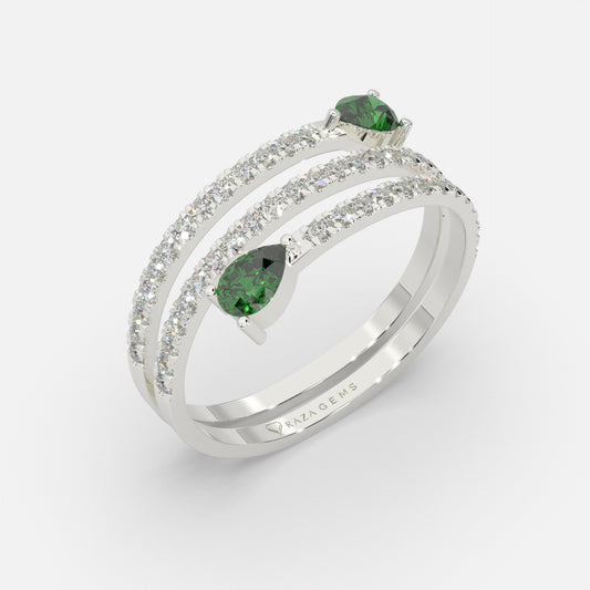Najma Emerald Ring Silver