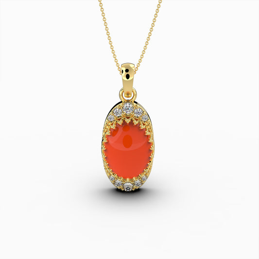 Natural Carnelian Pendant - Aurora