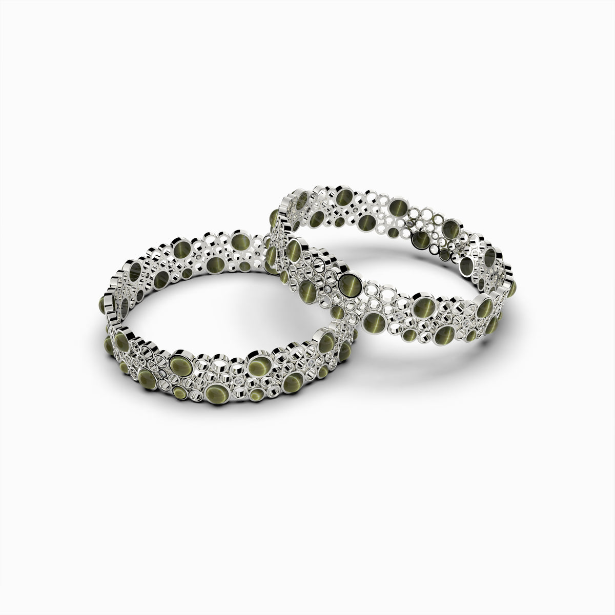 Natural Alexandrite Cats Eye Bangle - Victoria