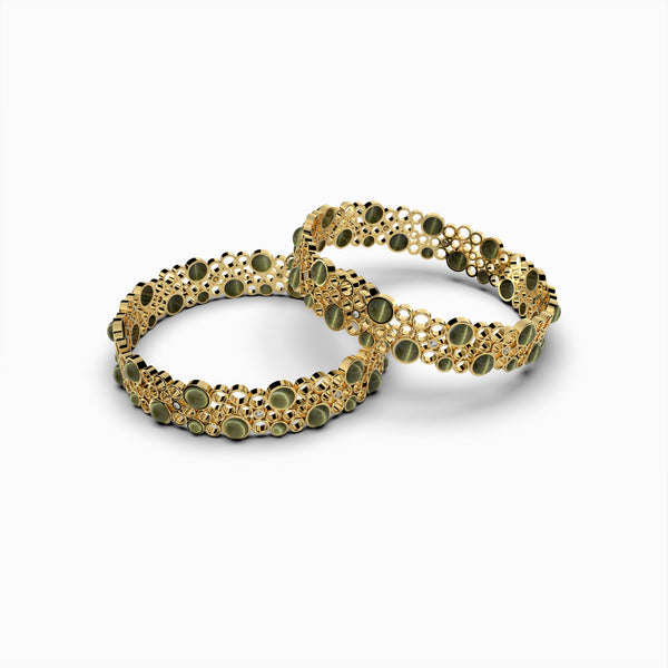 Alexandrite Cats Eye Bangles