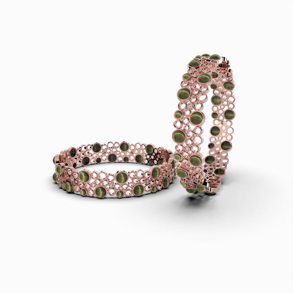 Natural Alexandrite Cats Eye Bangle - Victoria