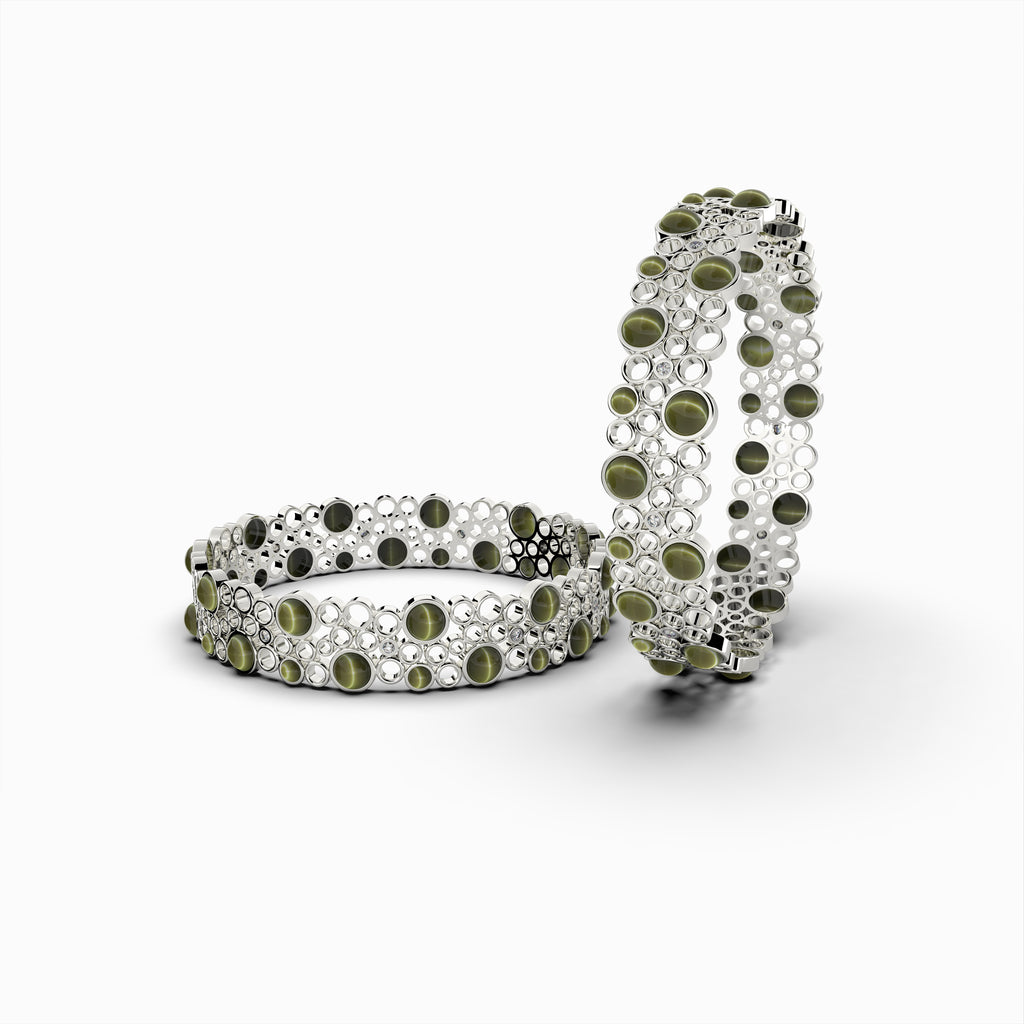 Natural Alexandrite Cats Eye Bangle - Victoria
