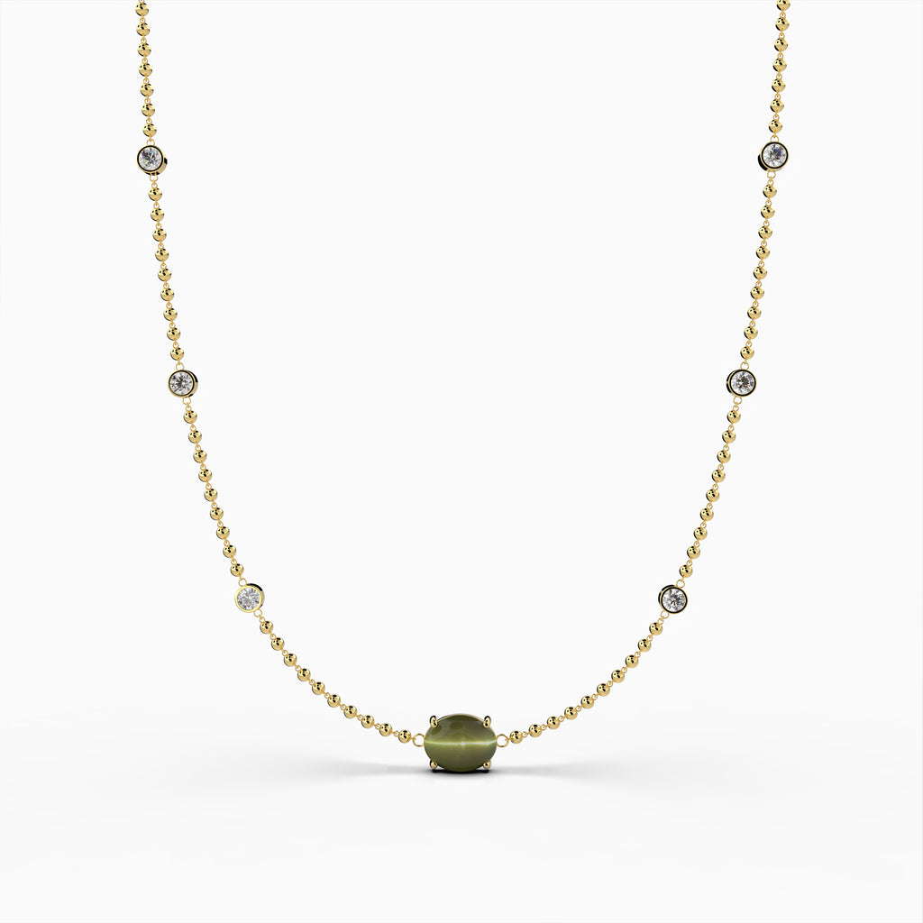Natural Cats Eye Necklace - Ivy