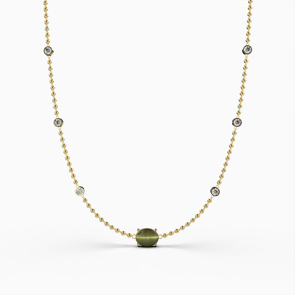 Alexandrite Cats Eye Necklace