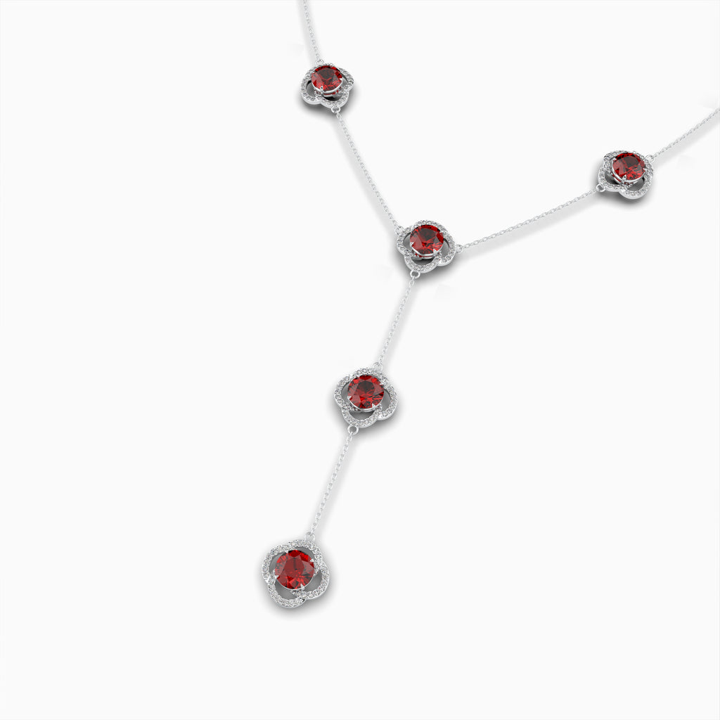 Natural Almandine Garnet Necklace - Lillian