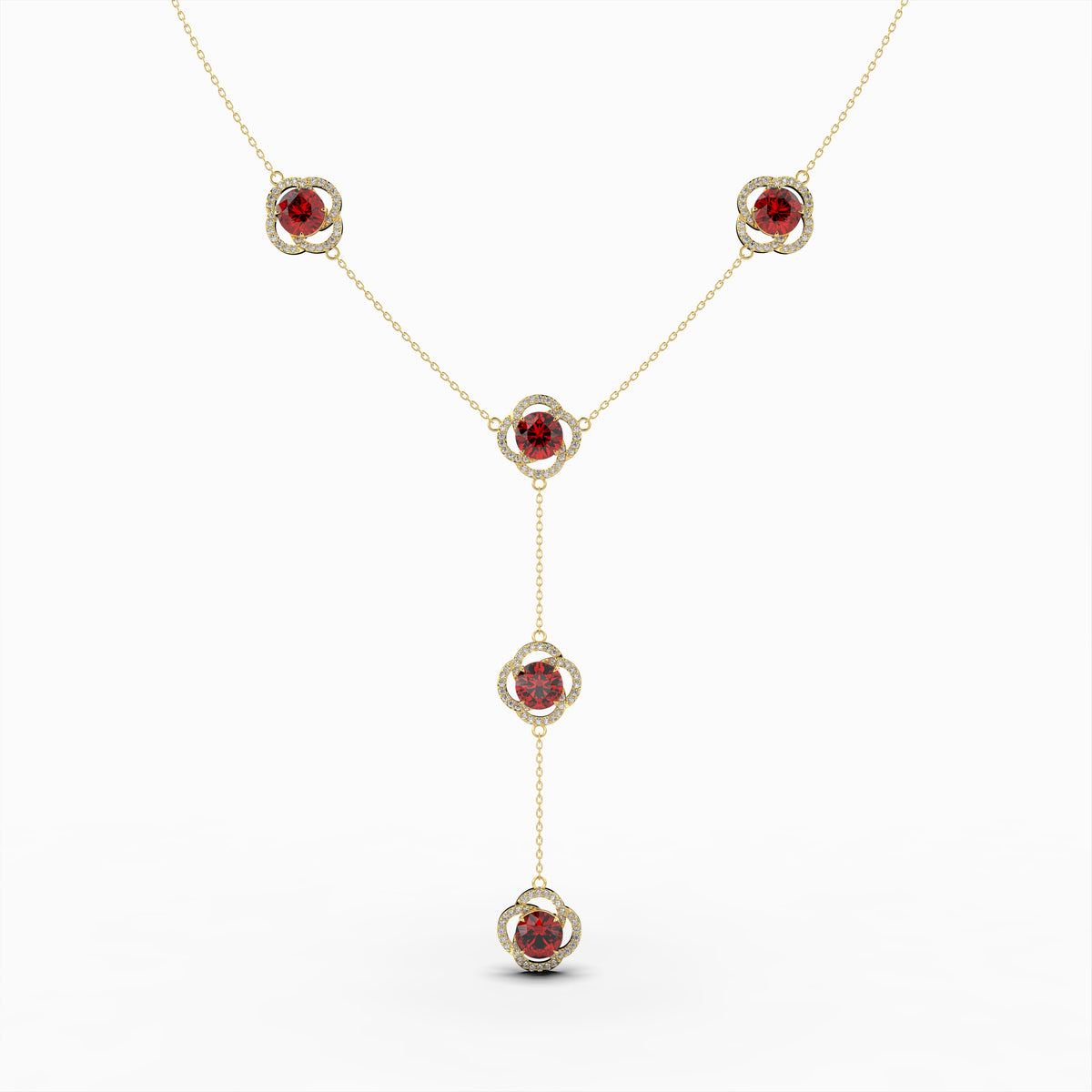 Natural Almandine Garnet Necklace - Lillian