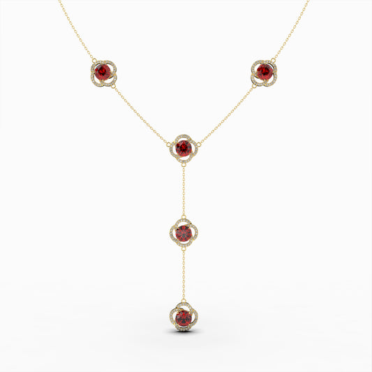 Natural Almandine Garnet Necklace - Lillian