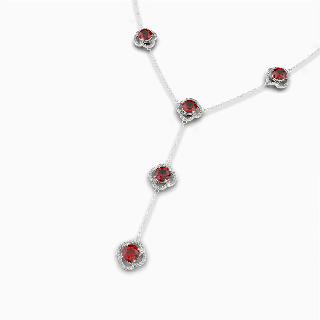 Natural Almandine Garnet Necklace - Lillian