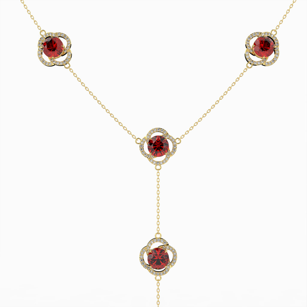 Natural Almandine Garnet Necklace - Lillian