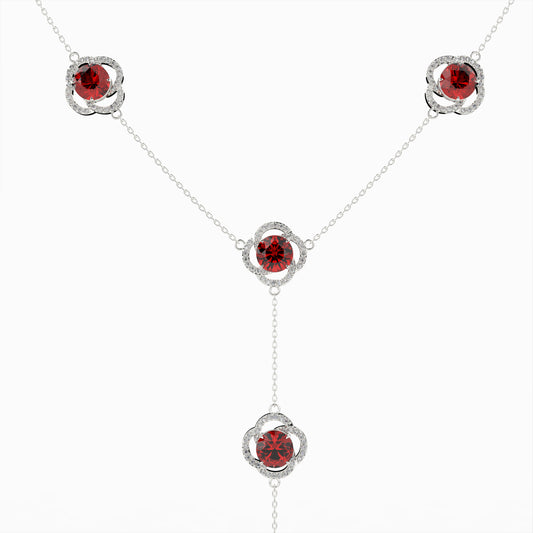 Natural Almandine Garnet Necklace - Lillian