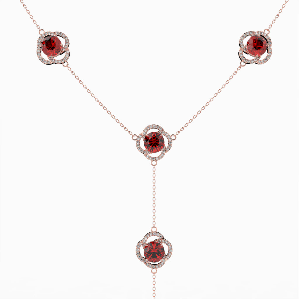 Natural Almandine Garnet Necklace - Lillian