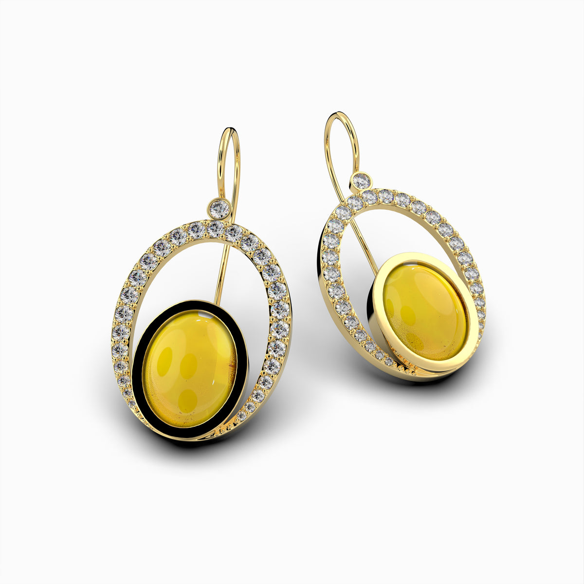 Natural Amber Earring - Emma