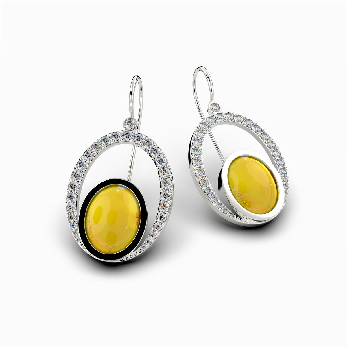 Natural Amber Earring - Emma