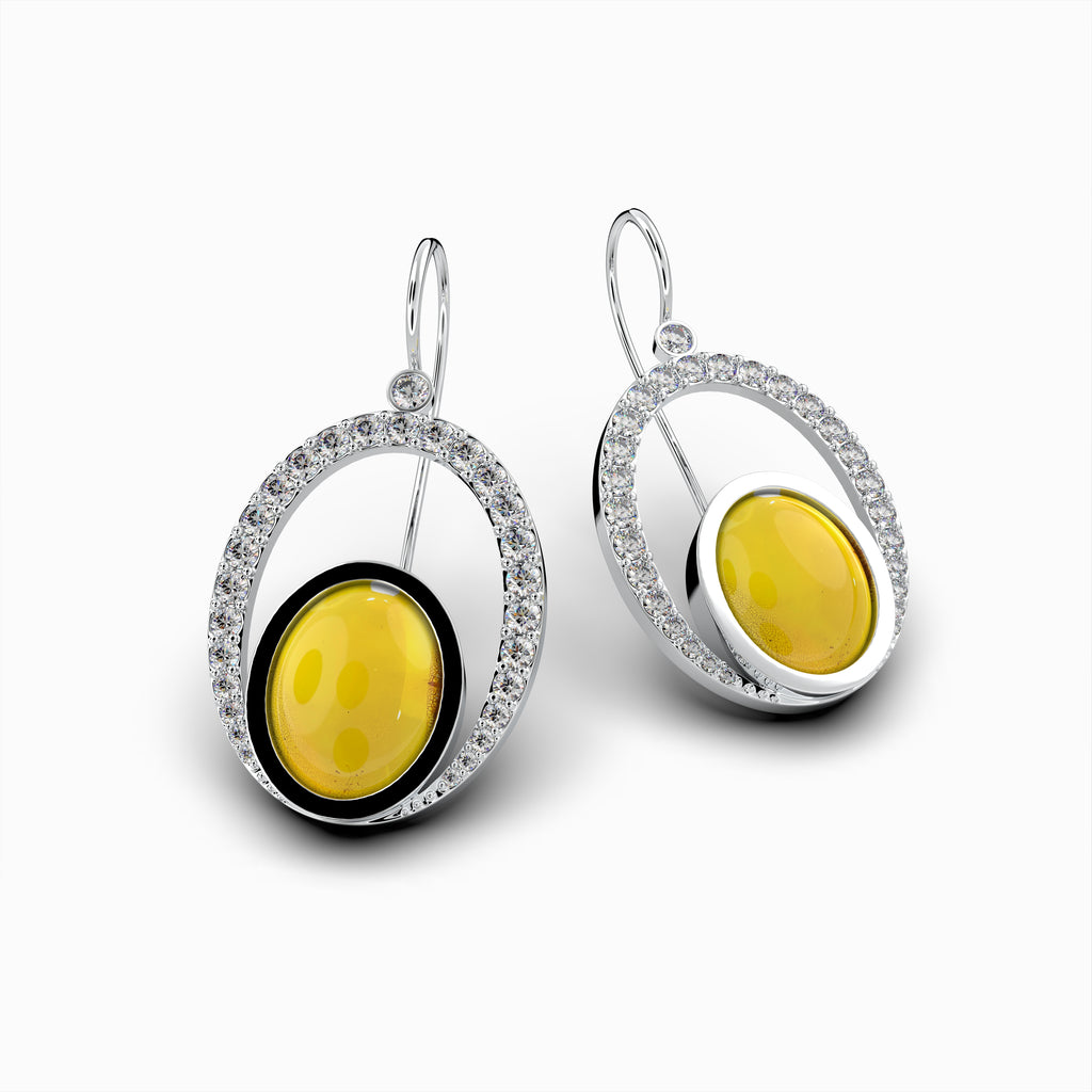 Natural Amber Earring - Emma