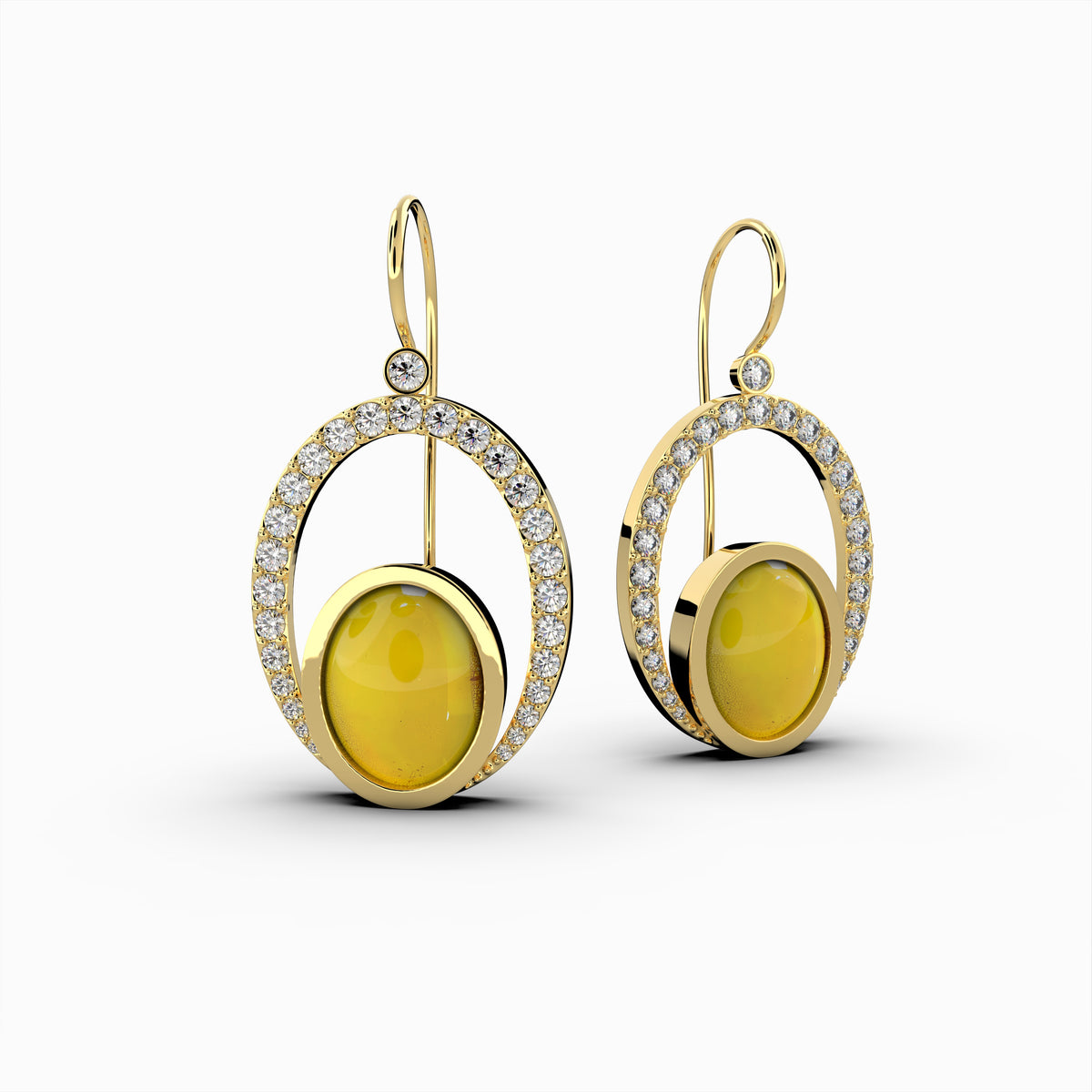 Natural Amber Earring - Emma