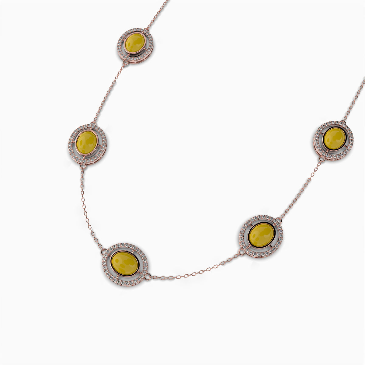 Natural Amber Necklace - Paisley