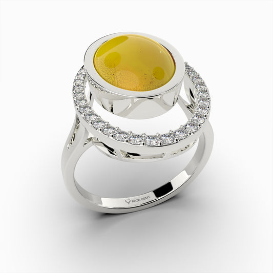 Natural Amber Ring - Antonina