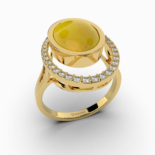 Natural Amber Ring - Antonina