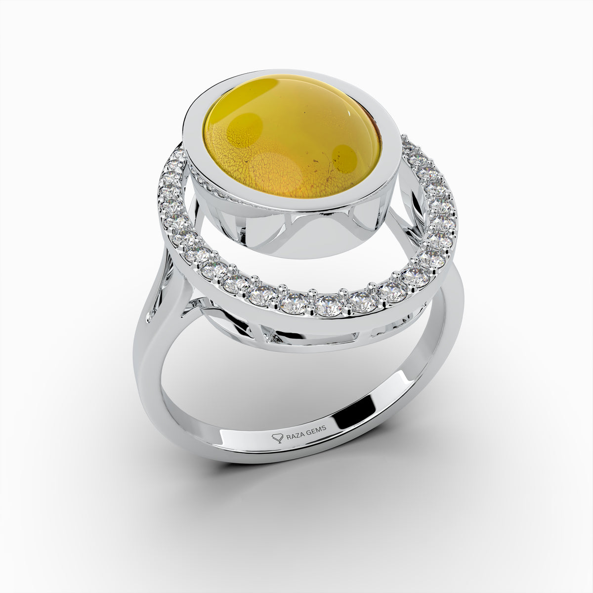 Natural Amber Ring - Antonina