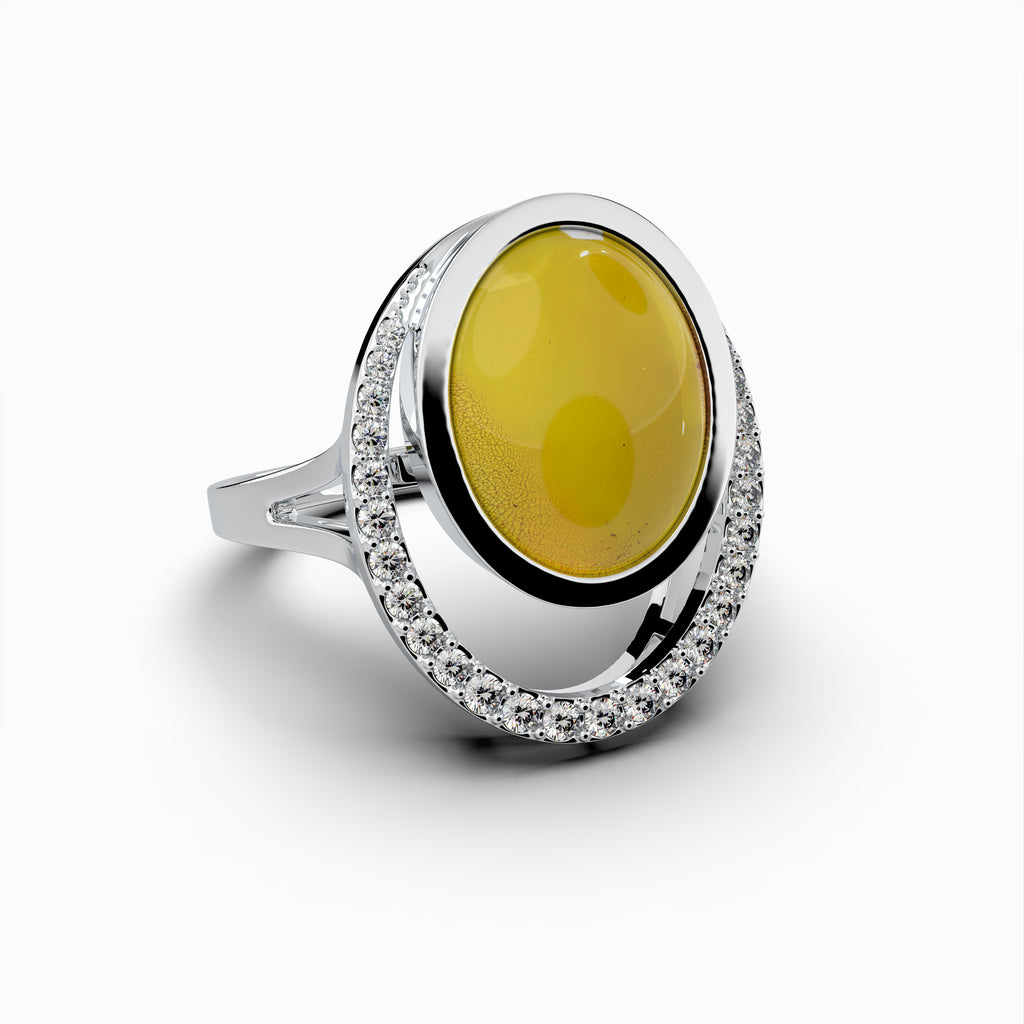 Natural Amber Ring - Antonina