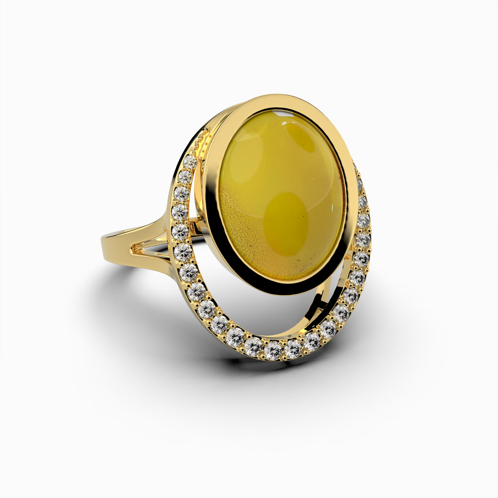 Natural Amber Ring - Antonina