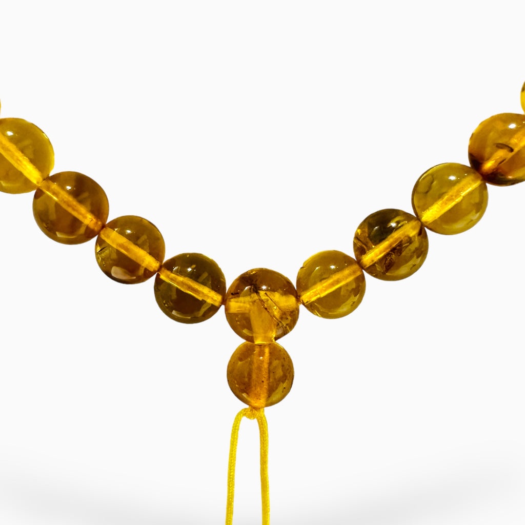 Natural Amber Stone Beads 99.6 Carats Round Shape (7 mm)