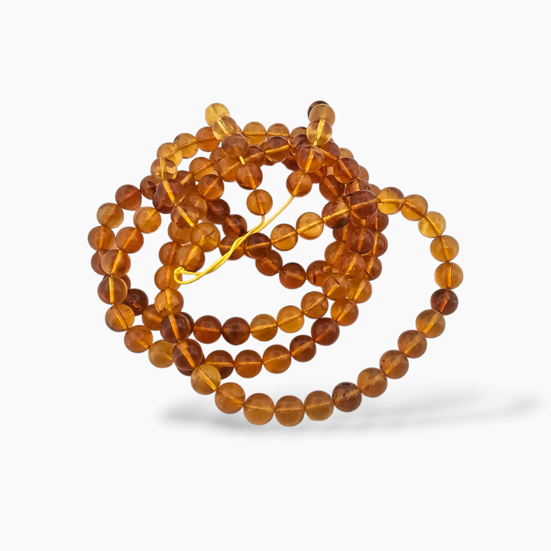 Natural Amber Stone Beads  99.6 Carats Round Shape  ( 7 mm )