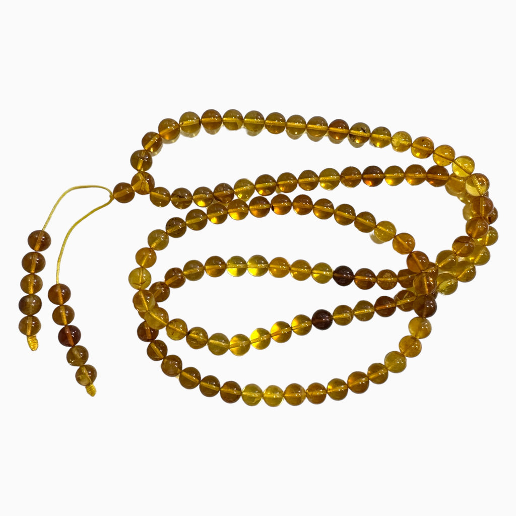 Natural Amber Stone Beads 99.6 Carats Round Shape (7 mm)