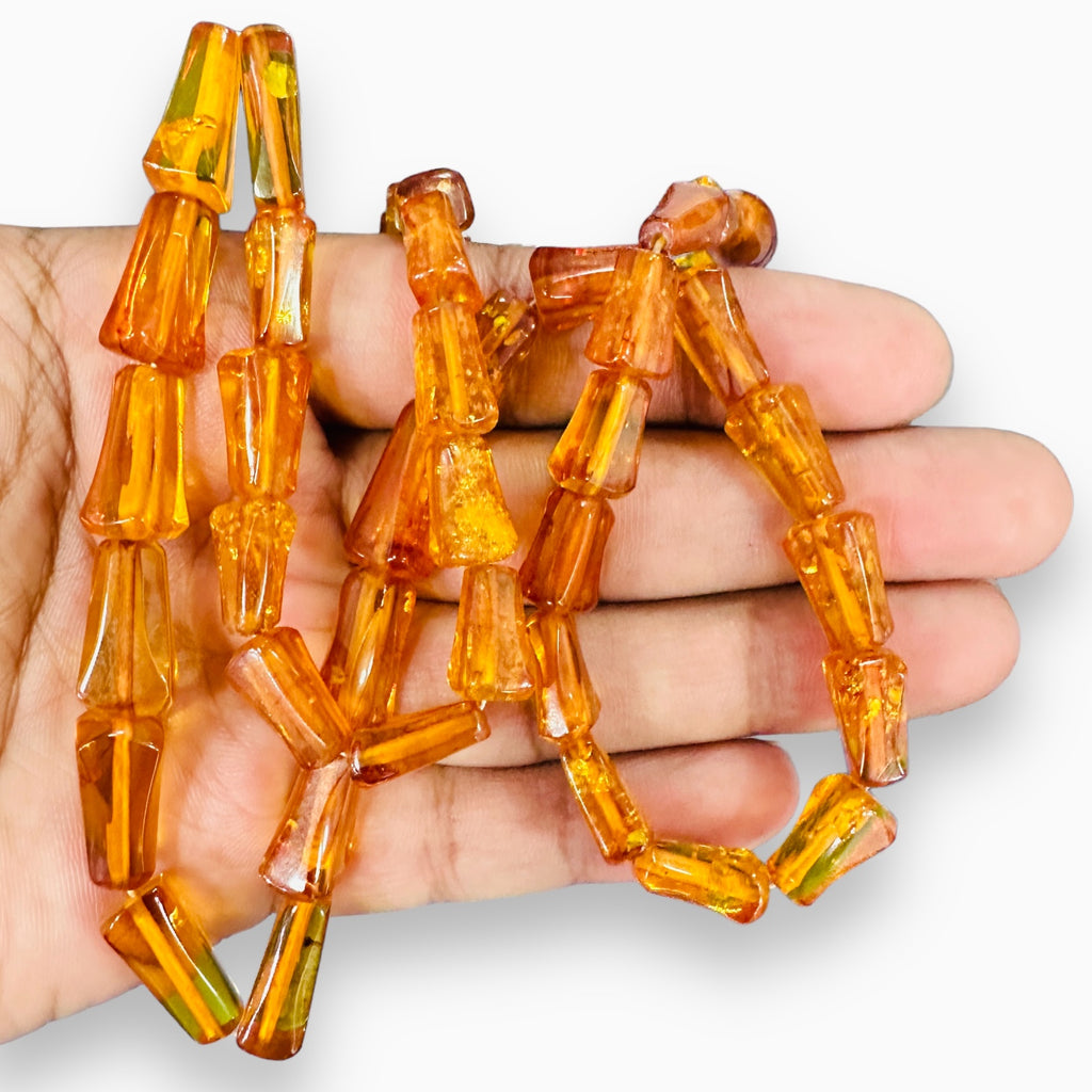 Natural Amber Stone Fancy Beads 169.84 Carats