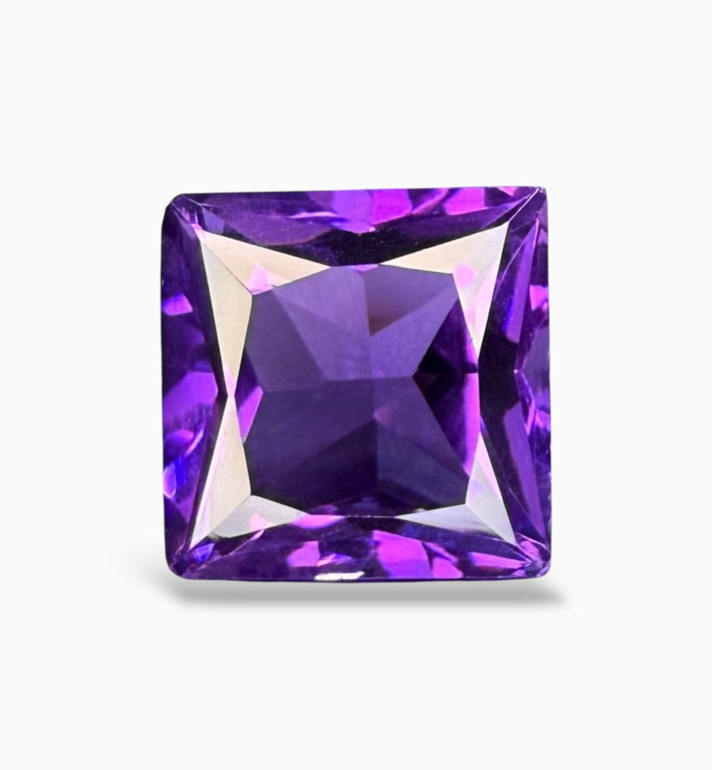 Natural Amethyst Princess Cut Stone Pair For Earrings 7.80 Carats 2 Pieces