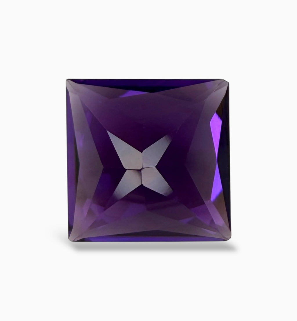 Natural Amethyst Princess Cut Stone Pair For Earrings 7.80 Carats 2 Pieces