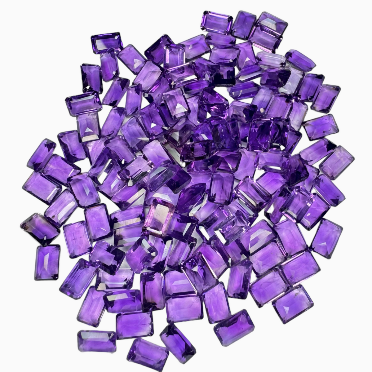 Natural Amethyst Stone 0.53 Carats 6x4 mm Emerald Cut