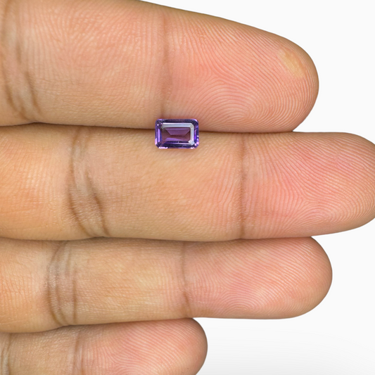 Natural Amethyst Stone 0.53 Carats 6x4 mm Emerald Cut