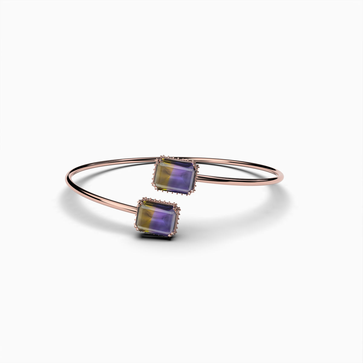Natural Ametrine Stone Bangle - Savannah