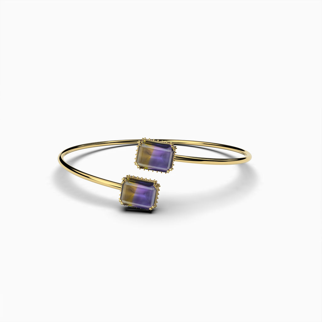Natural Ametrine Stone Bangle - Savannah