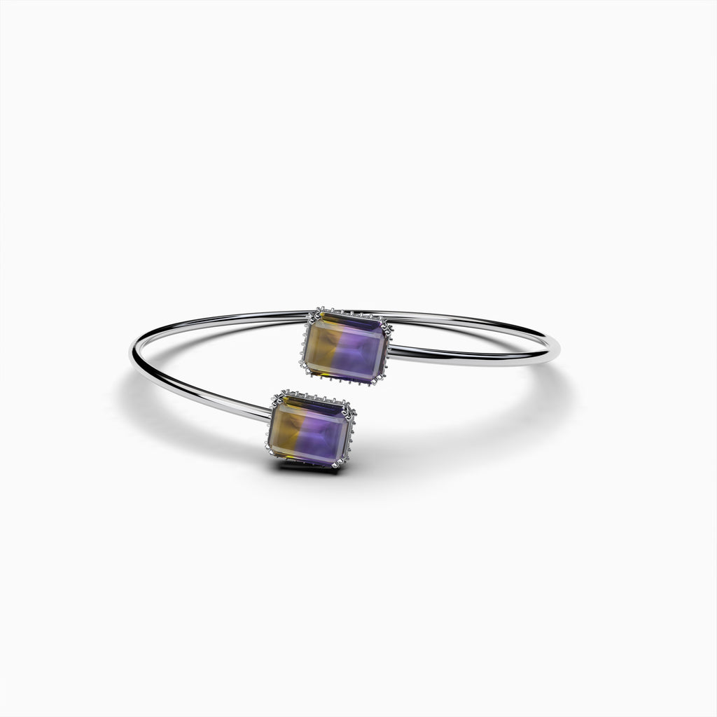 Natural Ametrine Stone Bangle - Savannah