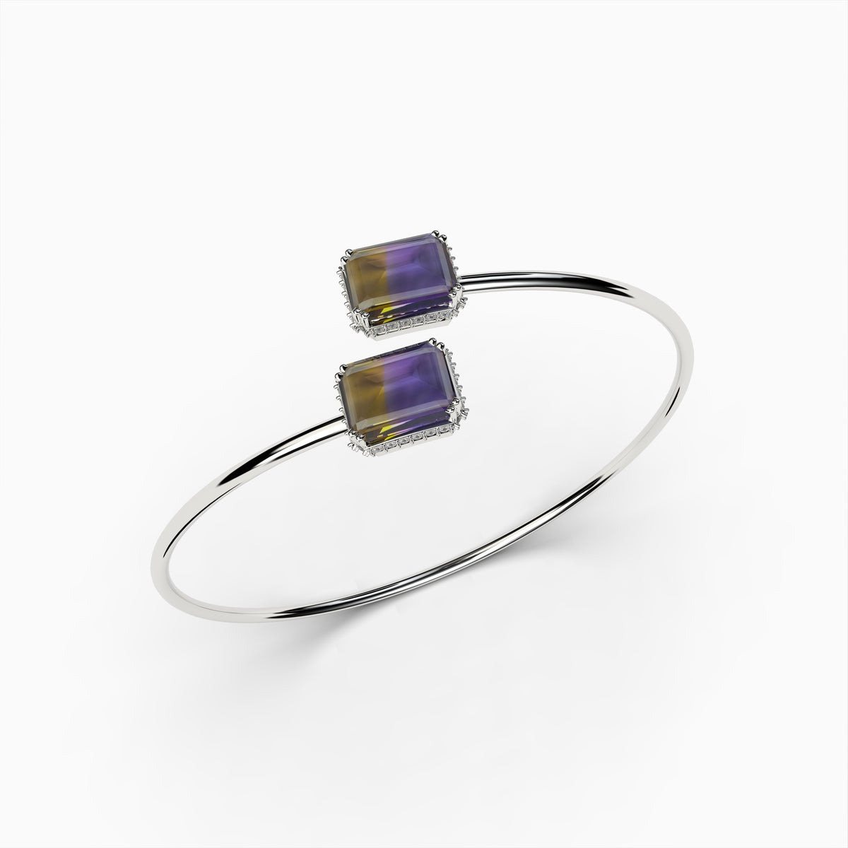 Natural Ametrine Stone Bangle - Savannah