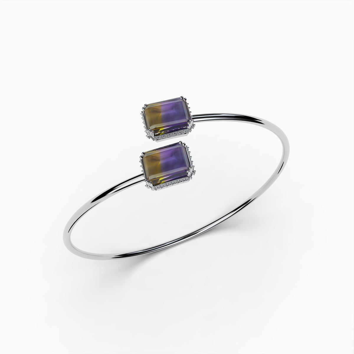 Natural Ametrine Stone Bangle - Savannah
