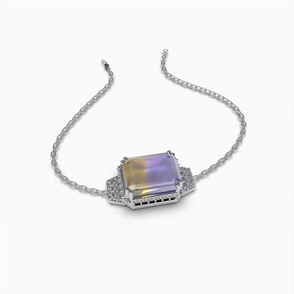 Natural Ametrine Stone Bracelet - Athena
