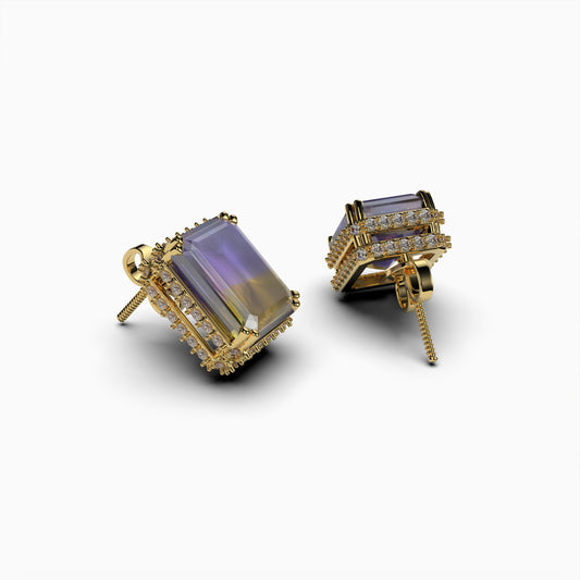 Natural Ametrine Stone Earring - Kennedy