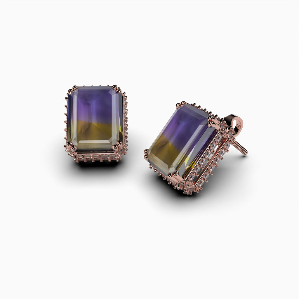 Natural Ametrine Stone Earring - Kennedy