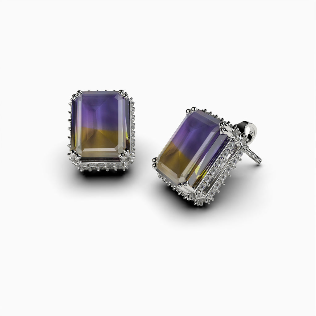 Natural Ametrine Stone Earring - Kennedy
