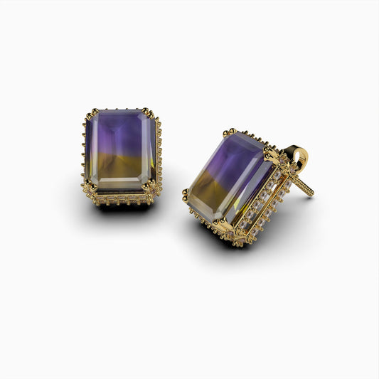 Natural Ametrine Stone Earring - Kennedy